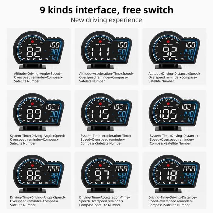 Compteur de vitesse GPS universel à affichage tête haute, toutes les voitures, Klaissée, MPH, rappel