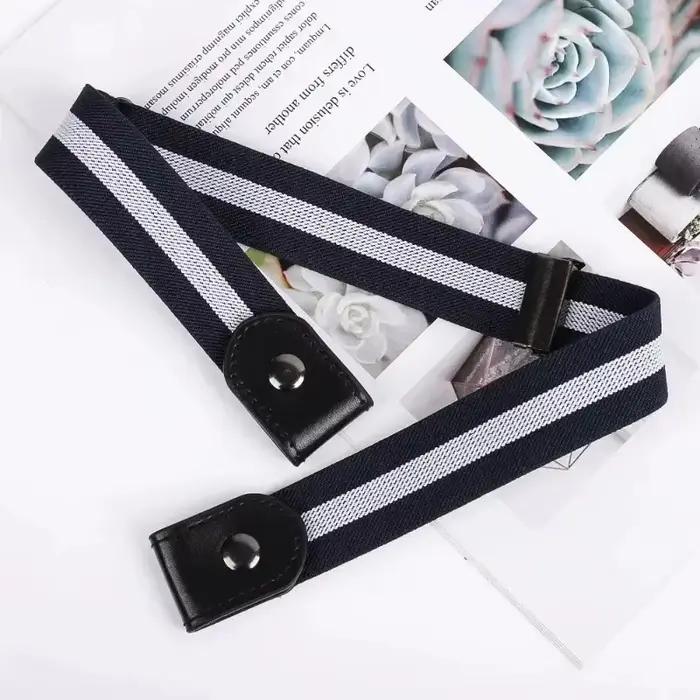 Bande de taille élastique réglable en toile, ceinture Invisible sans boucle pour femmes et hommes, p