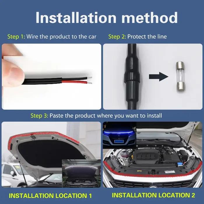 Feux Antibrouillard LED pour Capot de Voiture, Bande Lumineuse Décorative DRL, pour Ford Escape 2016