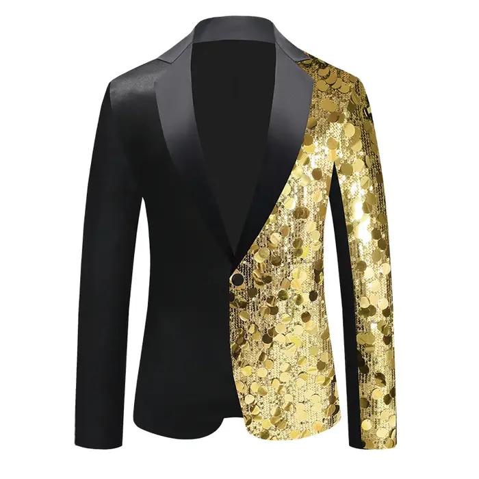 Nouvelle veste de costume de luxe à sequins pour homme, blazer tendance pour chanteur, bar, KTV, per