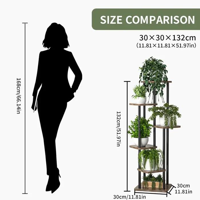 Support de plante pour fleurs, étagère de rangement en bois, étagère à fleurs à 4/5/6 niveaux, jardi