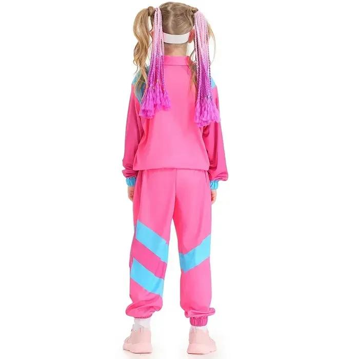 Costume sport rétro 80s 90s enfants patchwork fermeture éclair - Vêtements disco hip hop garçons filles mode