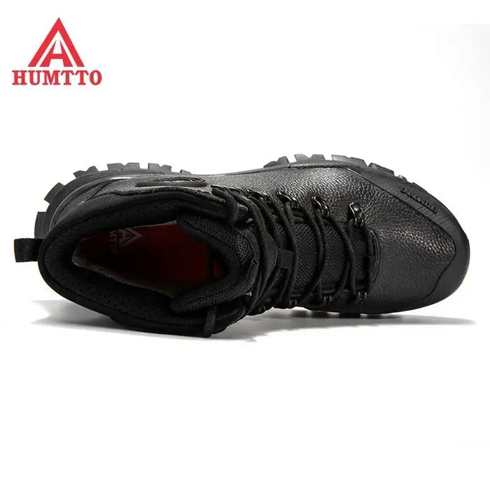 HUMTTO-Chaussures de Randonnée Respirantes pour Homme, Bottes en Cuir Imperméables pour l'Extérieur,