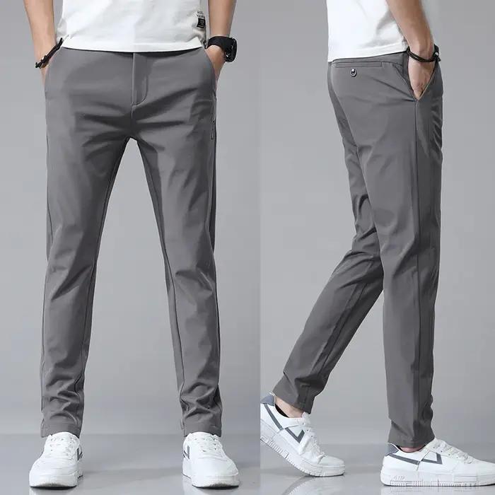 5 couleurs printemps été Ultra-mince hommes Stretch mince pantalon droit décontracté de haute qualit