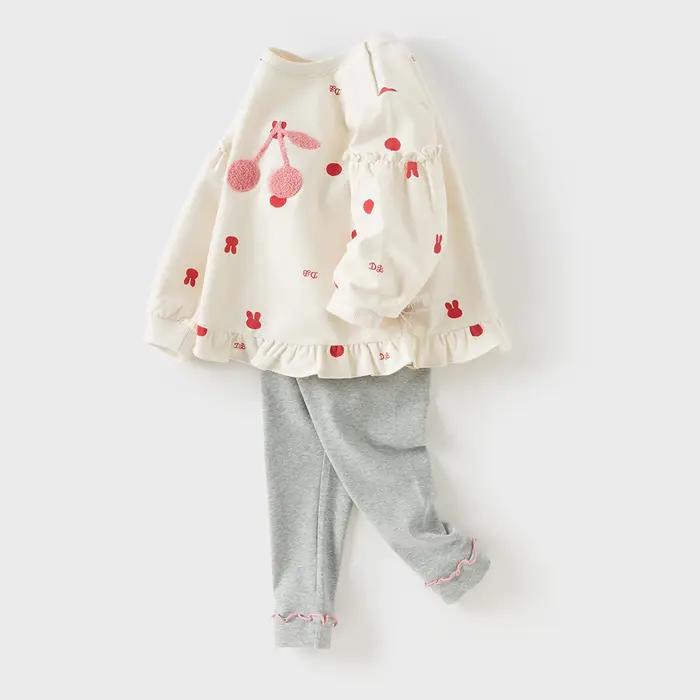 Dave Bella ensemble pantalon pour enfants filles Leggings à manches longues décontracté deux pièces