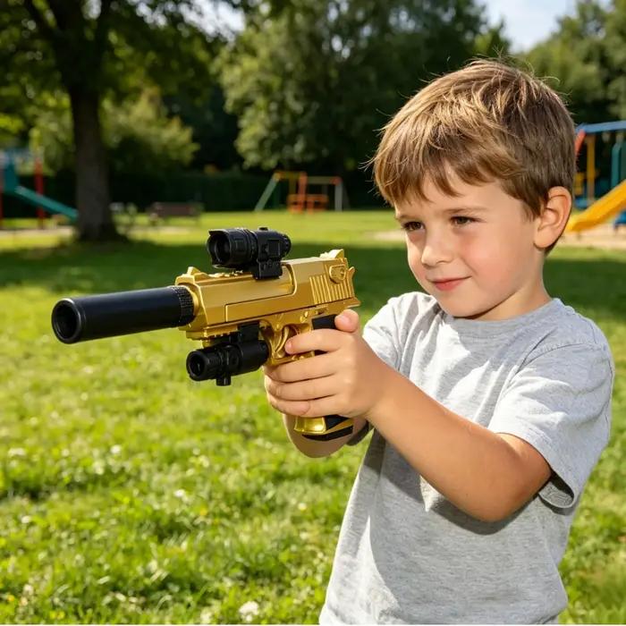 Pistolet Airsoft Desert Eagle Arme de Jeu Extérieur en Mousse Souple pour Parties de Tir en Plein Air Occasions Spéciales Cadeau d'Anniversaire Halloween