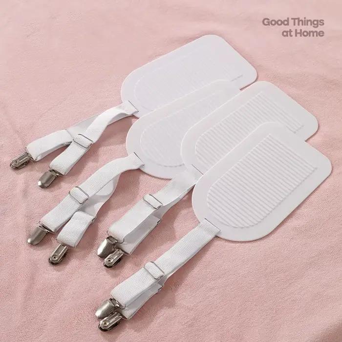 Clips pour drap de lit, sangles de support de drap de lit réglables, ensemble de 4 Clips de literie