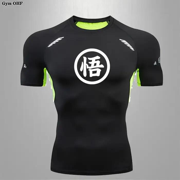 Goku imprimer chemises de Compression pour hommes gymnastique entraînement Joging Fitness sous-vêtem