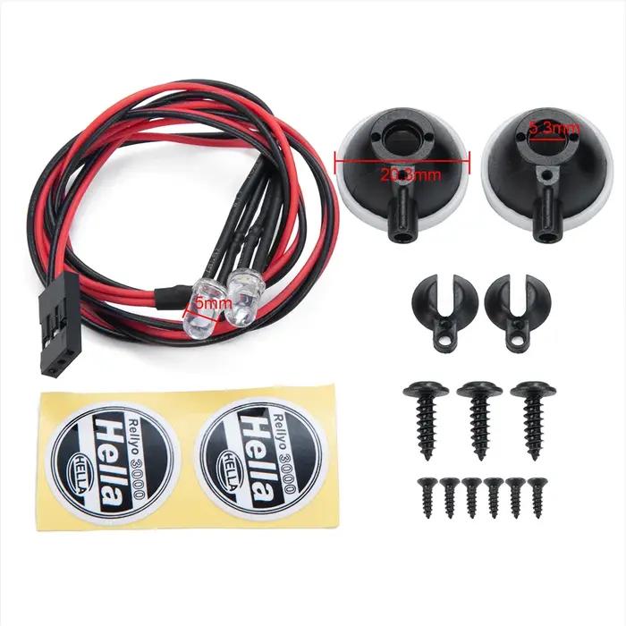 AXSPEED 2/4 pièces, éclairage LED avec couvercle en plastique rond pour TRX-4 Axial SCX10 Tamiya CC0
