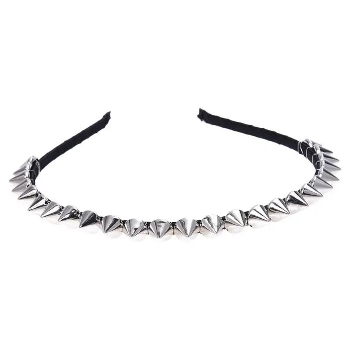 Argent métal Stud Rivet Spike bandeau cheveux bandeau Aliceband Punk fille