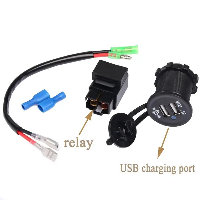 Caméra de moto téléphone portable USB chargeur rapide avec relais pour Kawasaki Ninja 400 650 Versys