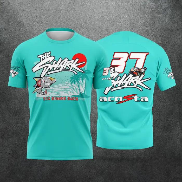 Nouveau T-shirt 2026 imprimé 3D motif Requin du pilote Pedro Acosta n°37, pour homme et femme, décon