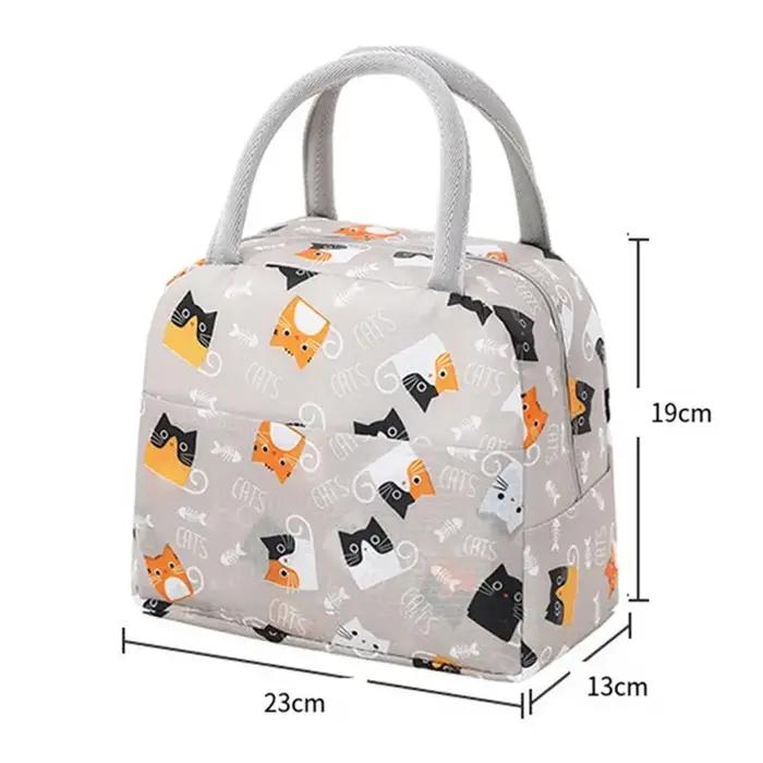 Sac à lunch isotherme de dessin animé pour enfants, sac à bento portable, fourre-tout de pique-nique
