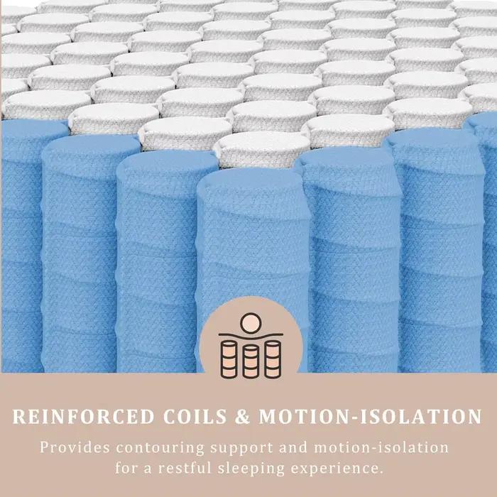 BedStory-Matelas en mousse à mémoire de forme, 12 pouces, gel hybride Full/King, taille Queen avec t