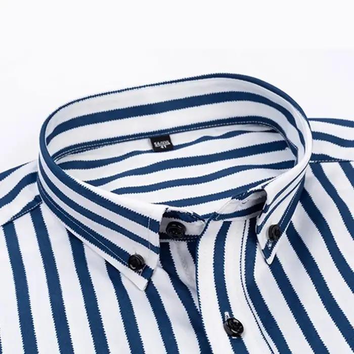 Chemise à manches longues pour hommes, décontractée, à rayures, sans repassage, de haute qualité, sl
