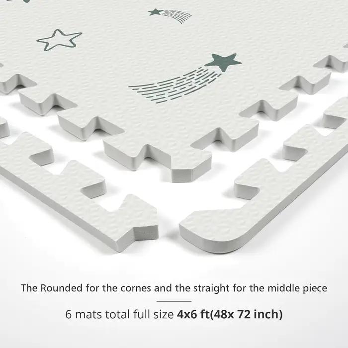 Tapis de jeu en mousse pour bébé, tapis rampant 72x48, tapis de sol pour enfants pour bébé avec carr