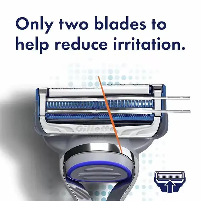 Lames de rasoir Gillette SkinGuard pour hommes, recharge de 2 lames pour peaux sensibles, têtes de r