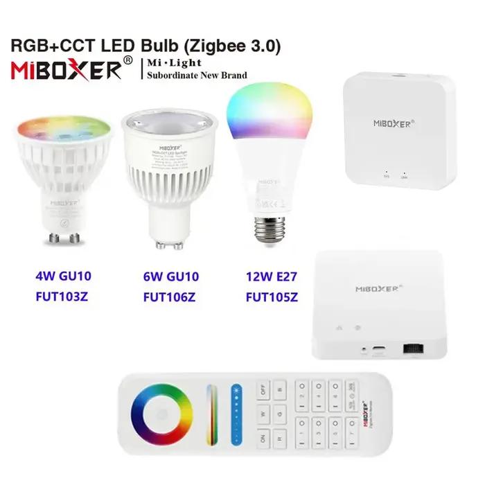 Ata boxer Zigbee RGB + CCT LED Ampoule 4W/6W/12W GU10 inda Smart Dimmable Projecteur Lampe FUT089Z R