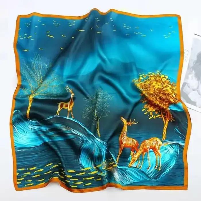 Nouveau foulard carré 70*70cm pour femmes, idéal pour le printemps et l'été, offre une protection so
