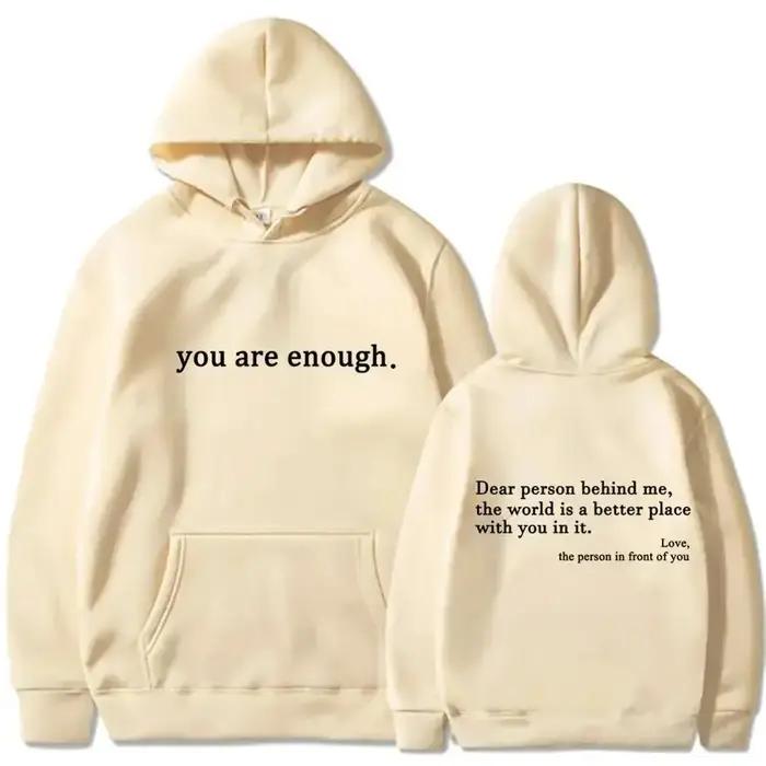 Automne hiver hommes à capuche cher personne derrière moi vous êtes assez imprimer mode sweat Hip Ho