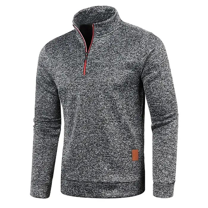 Sweat-shirt à col roulé pour homme, demi-fermeture éclair, pull décontracté, printemps-automne, mant
