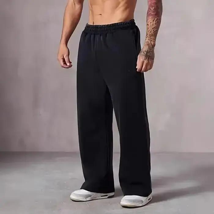 Pantalon de survêtement surdimensionné à jambes larges pour hommes, grande taille, coupe ample avec