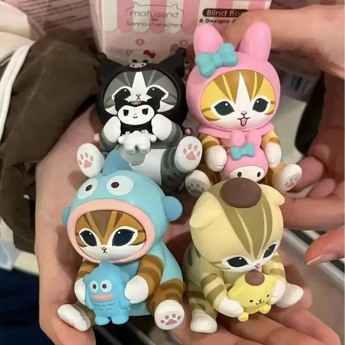 Mofusand Kitten X Kt Cat Cross-Dressing Sitting Posture Blind Box Multiple Styles Cute Doll Desktop