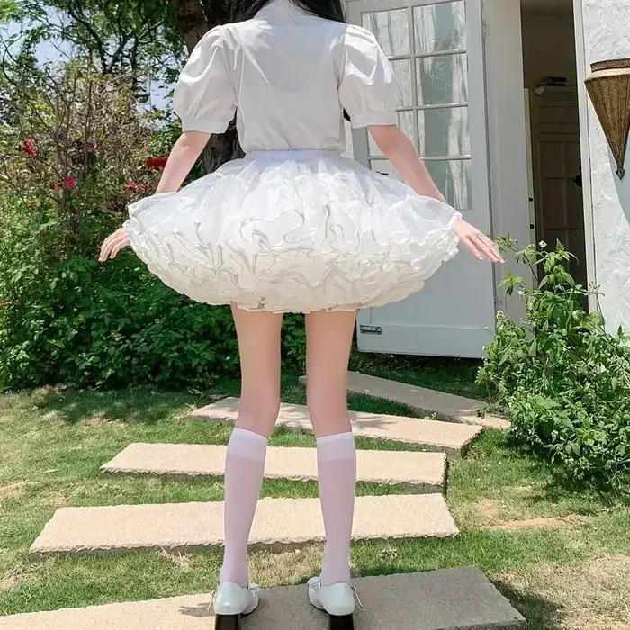 Jupons à volants multicouches pour femmes, jupe à bulles moelleuse, sous-jupe Crinoline, sans cercea