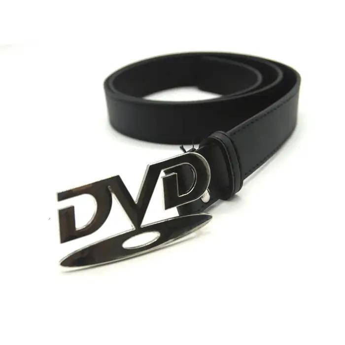 Ceinture unisexe à boucle DVD au design nostalgique, pour hommes et femmes, idéale pour les jeans, p