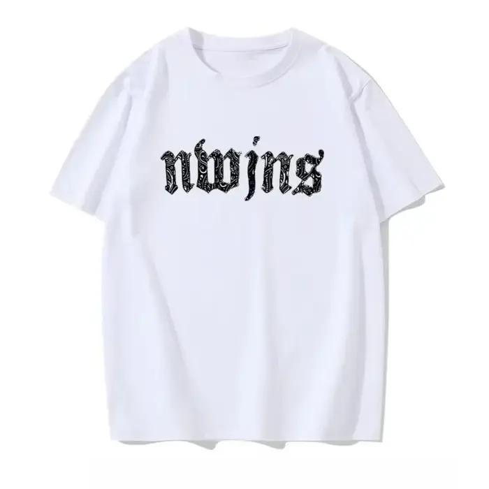 Nouveau jean lettre imprimé à manches courtes dames T-shirt nouveau décontracté motif ample T-shirt
