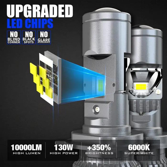 100W H4 LED projecteur Mini voiture phares ampoules bi-led Mini lentille projecteur lentilles H4 pha