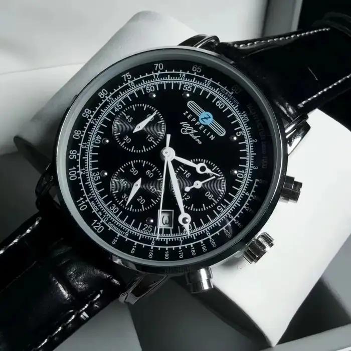 Montre Classique Homme Business et Loisirs, Chronographe Multifonctionnel à Trois Cadrans avec Secon