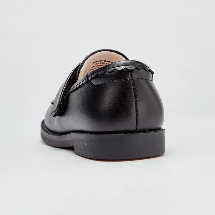 Strive MACBlack-Chaussures de princesse en cuir noir pour filles, chaussures provoqué pour étudiants