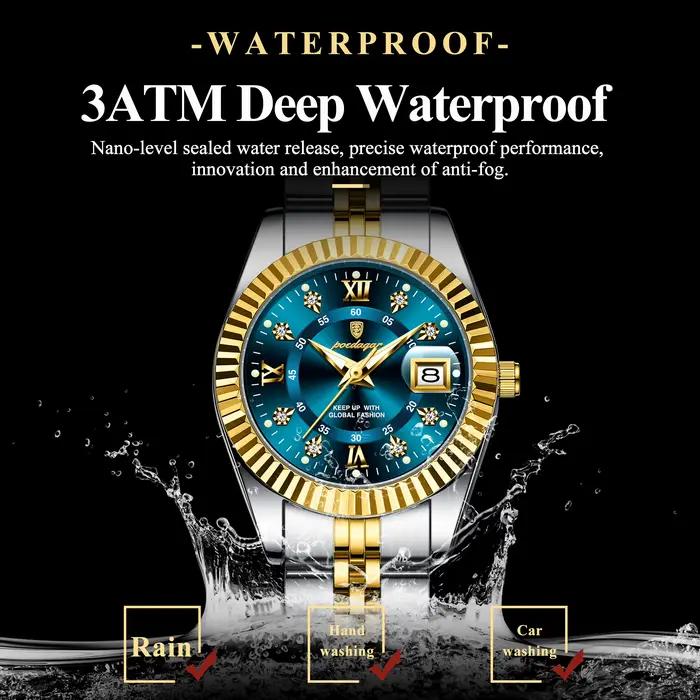 POEDAGAR haut de gamme montre pour femmes étanche en acier inoxydable lumineux Date dames montre Qua
