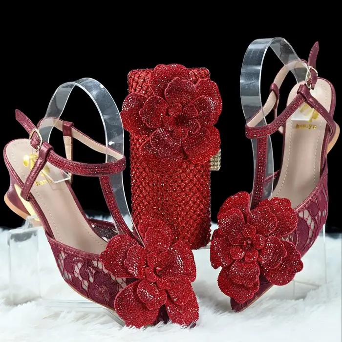 Doershow ensemble de chaussures et de sacs de mode de mariage africain chaussures italiennes argenté
