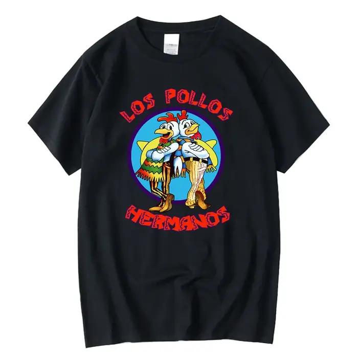 Été hommes à manches courtes de haute qualité 100% coton Breaking Bad LOS POLLOS poulet frères impri