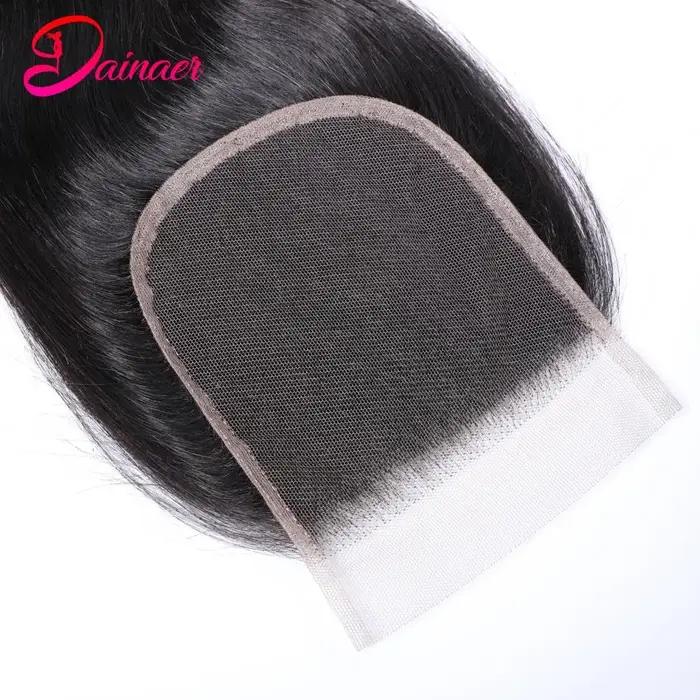 Perruque Lace Closure Wig indienne Remy, cheveux naturels, Body Wave, 4x4, 12-22 pouces