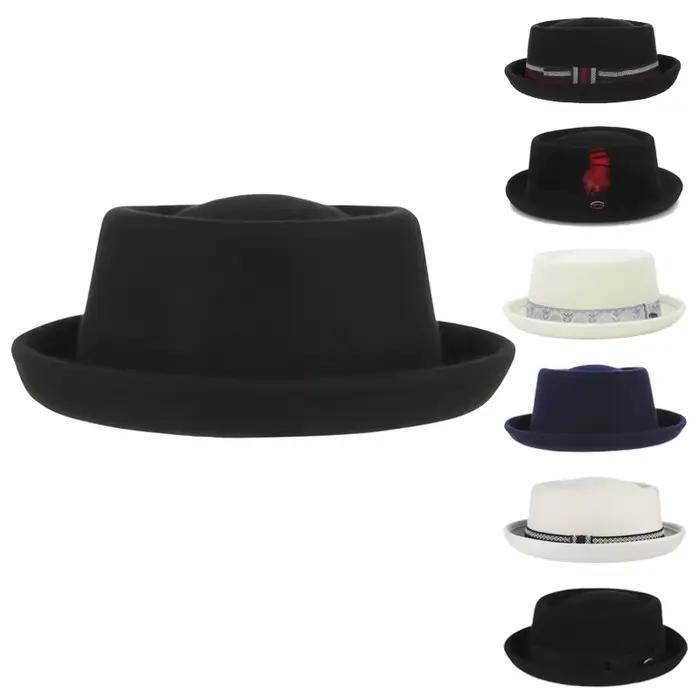 Chapeau Fedora 100% laine pour tarte de porc, pour femmes et hommes, automne et hiver, chapeau de po