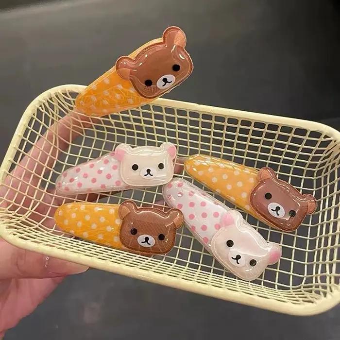 Kawaii Rilakkuma frange pince latérale dessin animé mignon vague Point BB pince à cheveux paresseux