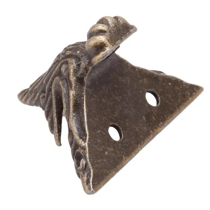 Coffre à bijoux en laiton Bronze Antique, boîte de meubles en bois, pieds décoratifs, protection d'a