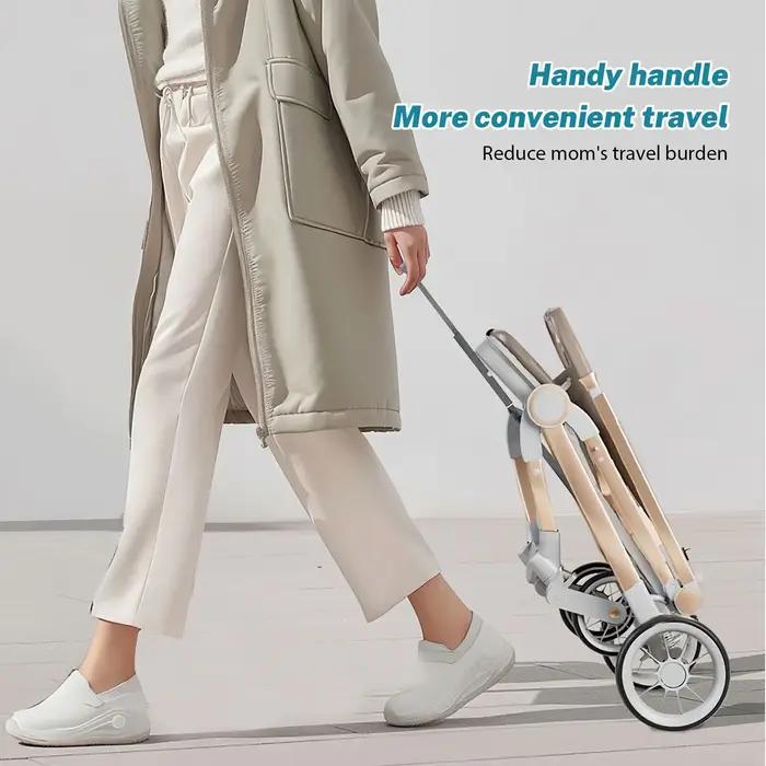 Poussette de luxe pour bébé, Portable, voyage, pliable, paysage haut, cadre en aluminium, voiture pl