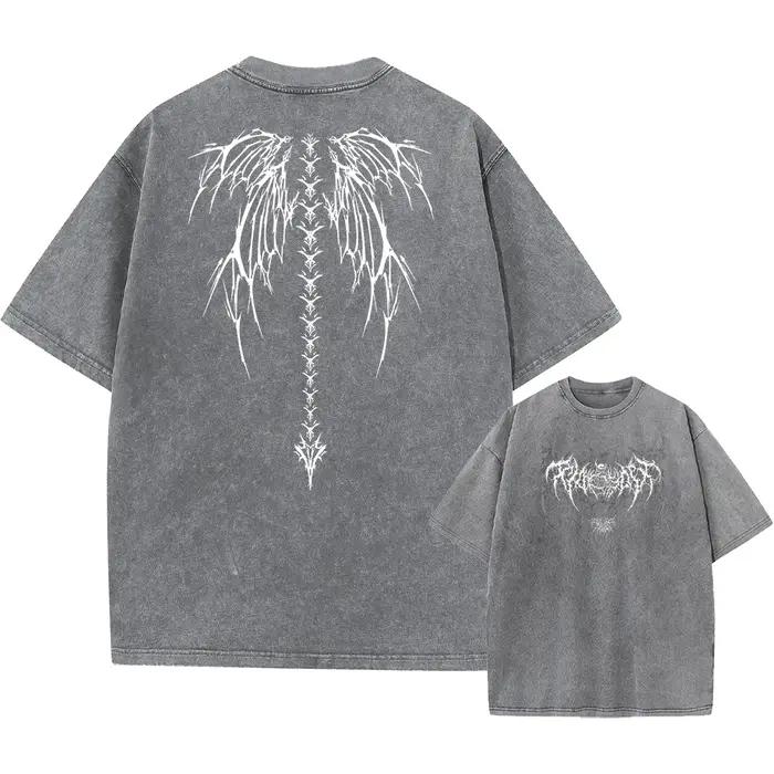 Y2k Harajuku rétro acide T-Shirt motif imprimé T-Shirt Streetwear été pur coton court pur coton lavé