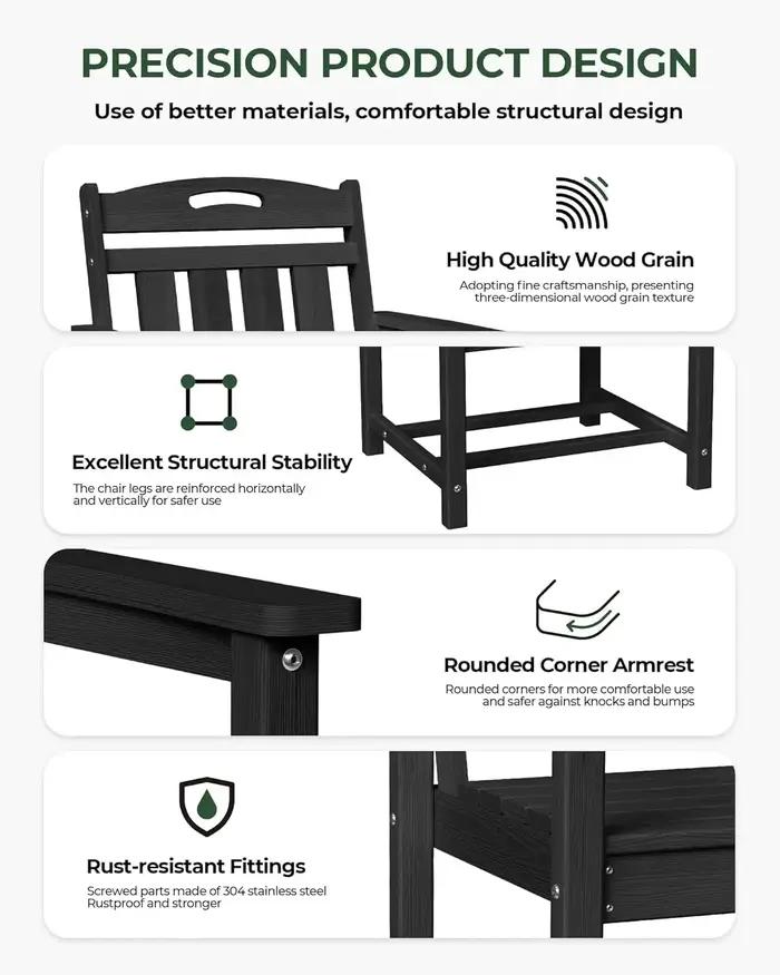 Ensemble de 2 chaises de patio résistantes aux intempéries - Chaises de salle à manger d'extérieur e