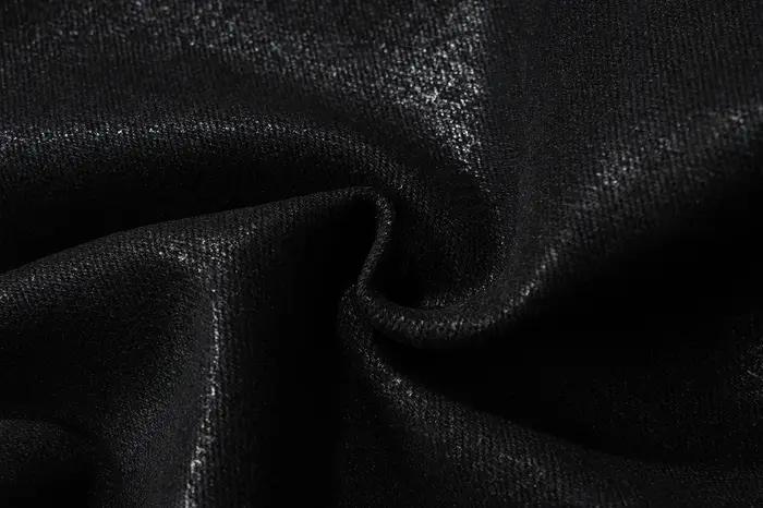 MIJKO jean extensible en cuir ciré noir pour hommes femmes pantalon évasé Baggy pantalon en Denim dr