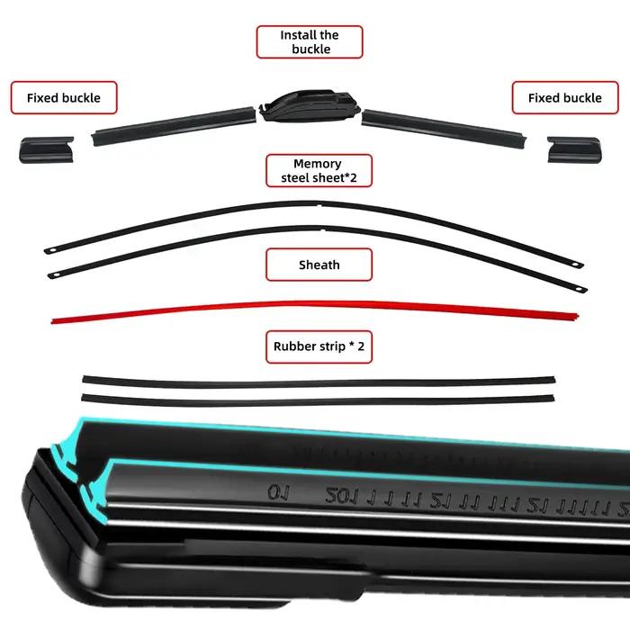 Balai d'essuie-glace de voiture en caoutchouc double pour Nissan Frontier Navara, NP300 Pick Up, D22