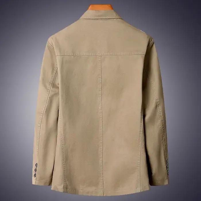 Blazer 100% Coton Tendance Business Uni Coupe Slim Décontracté Travail Coton Style Coréen pour Homme