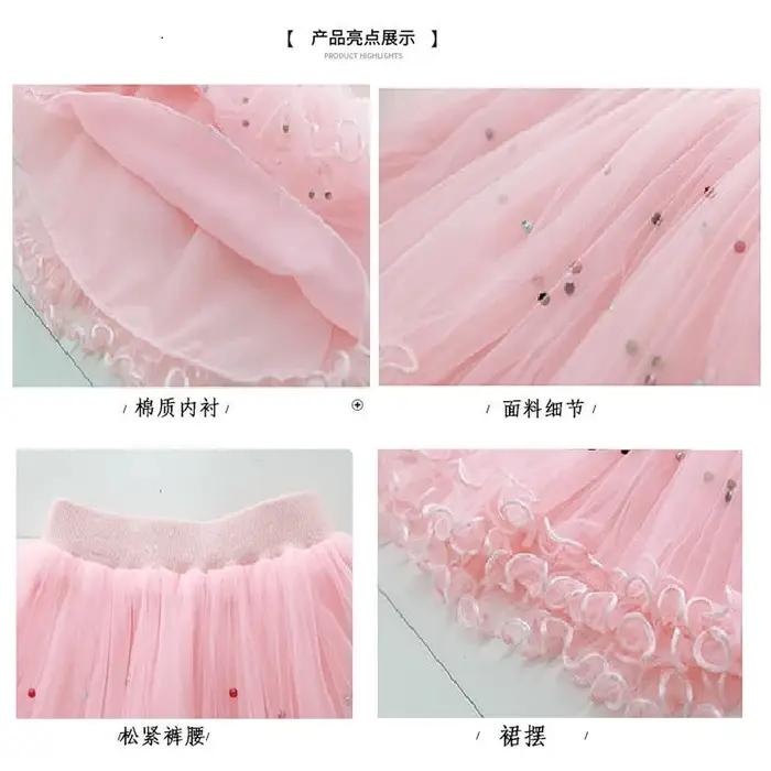 Bébé filles Tutu jupe moelleuse enfant en bas âge princesse Ballet danse Tulle maille jupe enfants g
