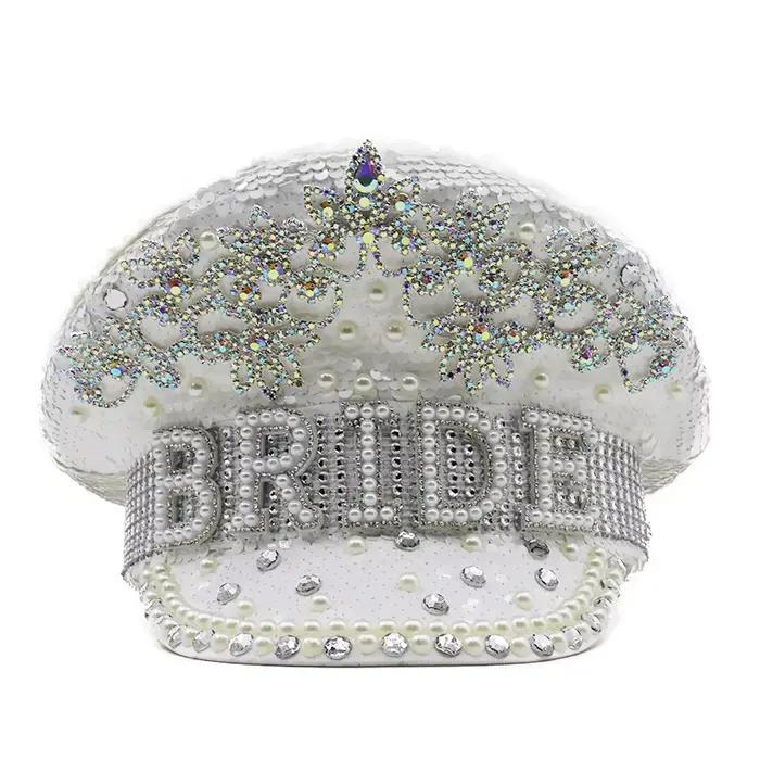 Chapeau militaire de luxe pour femmes, chapeau de luxe à paillettes brûlantes, capitaine sergent, st