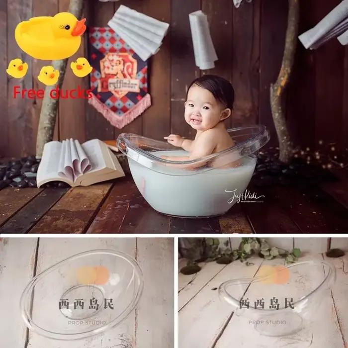 Accessoires de photographie pour nouveau-nés, baignoire à lait en acrylique pour bébé, douche de tre