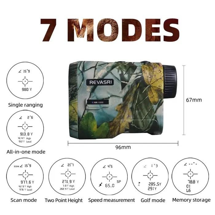 Télémètre laser de chasse REVASRI 1000 yards avec technologie d'acquisition de cible et rechargeable